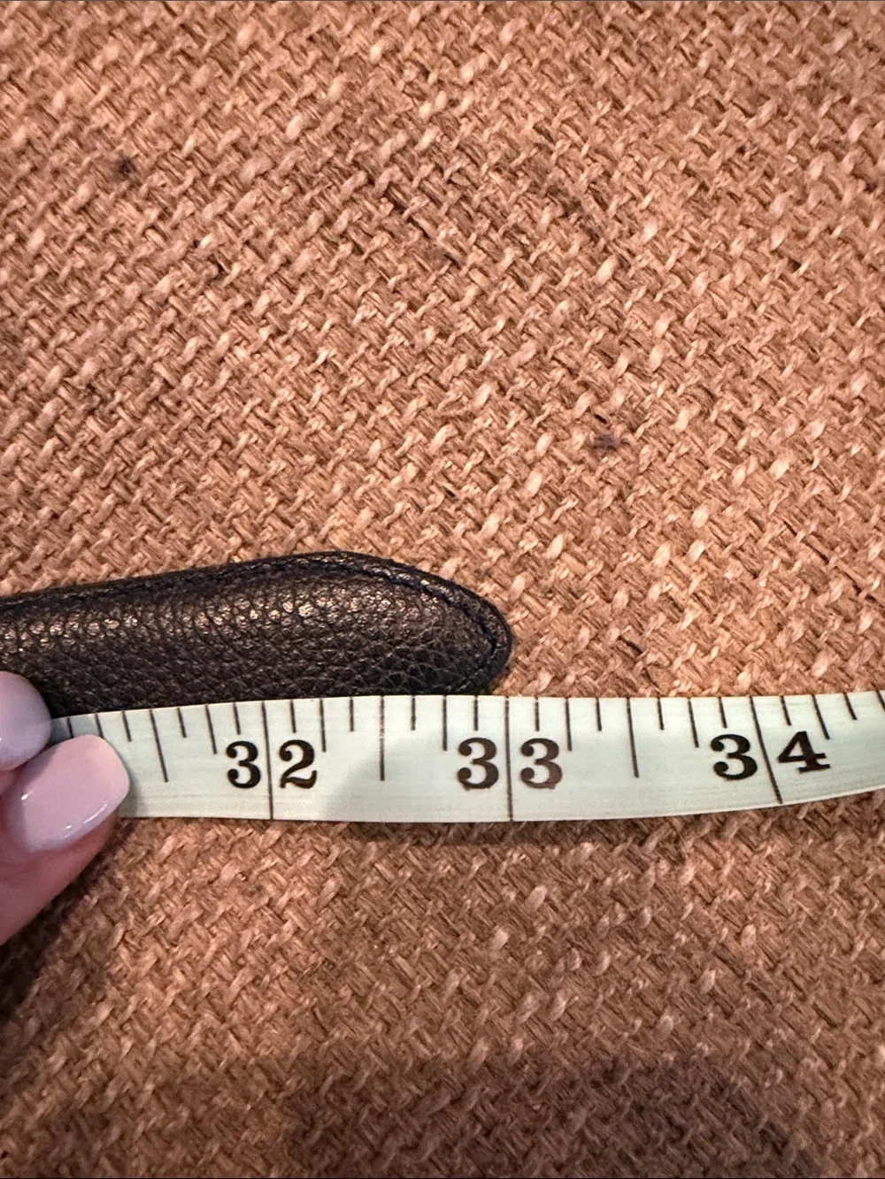 EUC - Longchamp Vintage Navy Leather Belt with Silver Buckle & Hardware
